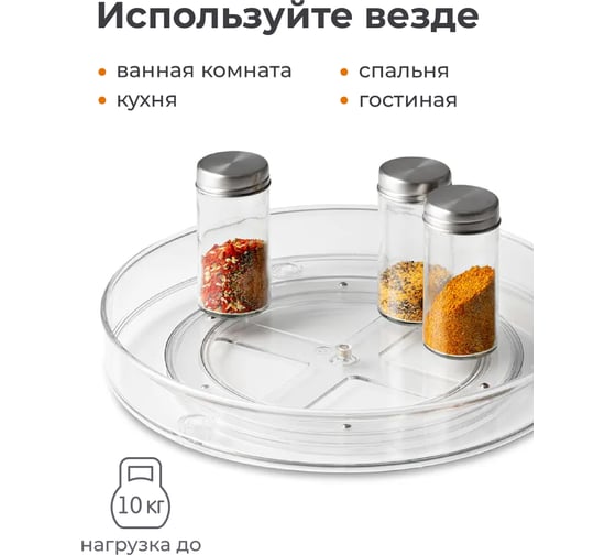 Вращающаяся подставка для специй SHINY KITCHEN J0090