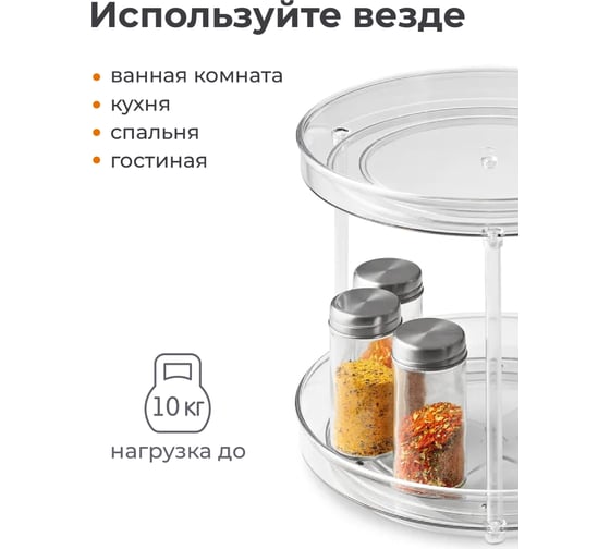 Вращающийся органайзер для специй SHINY KITCHEN J0080