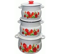 Набор посуды Сибирские товары 007 анютины глазки 8л,5,5л,4л с-007ап2/4 ПД1788