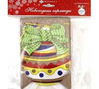 Новогодняя гирлянда Феникс+ НОВОГОДНИЕ ГЕРОИ мелованный картон 210 г, полноцветная печать, выборочный УФ-лак, 14 флажков на золотой/серебряной ленте длиной 350 см 47868