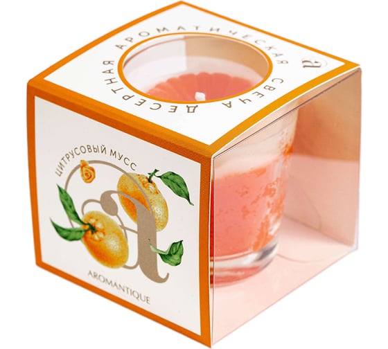 Ароматическая свеча Aromantique Цитрусовый мусс 60 г АМ40604