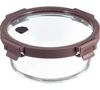 Контейнер с крышкой для запекания и хранения Smart Solutions круглый, 950 мл, темно-сливовый SFE-SS-CN-GLS-PL-950