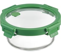 Контейнер с крышкой для запекания и хранения Smart Solutions круглый, 650 мл, зеленый SFE-SS-CN-GLS-GRN-650