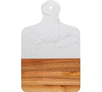Сервировочная доска Liberty Jones Marm 21,5x33,5 см, белый мрамор/акация LJ000025