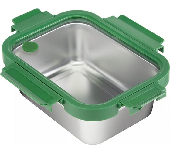 Ланч-бокс Smart Solutions стальной со стеклянной крышкой, 1,2 л, зеленый SFE-SS-LB-ST-GLS-GRN-1.2