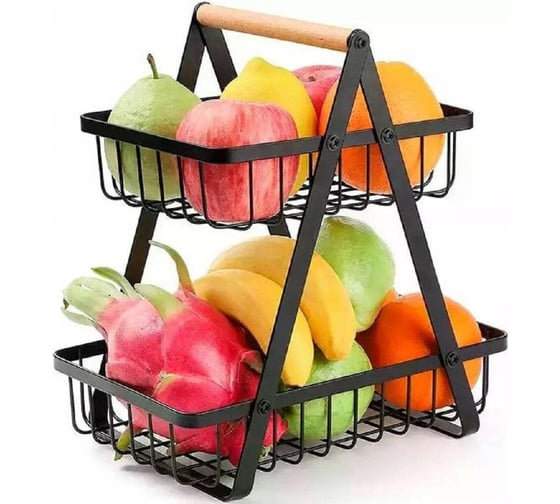 Ваза Homium Kitchen, Family, черный, 2 яруса fruit06black