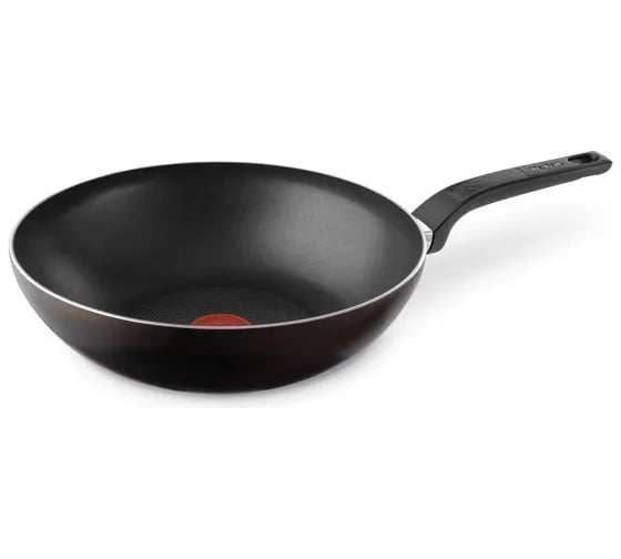 Сковорода ВОК TEFAL WOK Easy Plus 04206628 круглая 28 см несъемная ручка без крышки черный 91000425 1610815 1