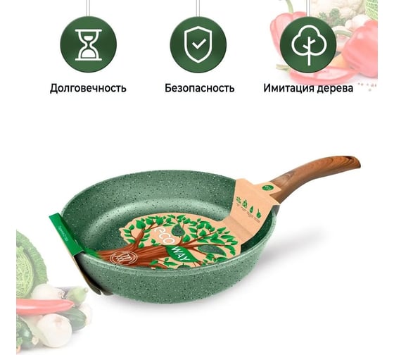 Сковорода нева металл посуда антипригарное покрытие литая 28 см Eco Way EW128