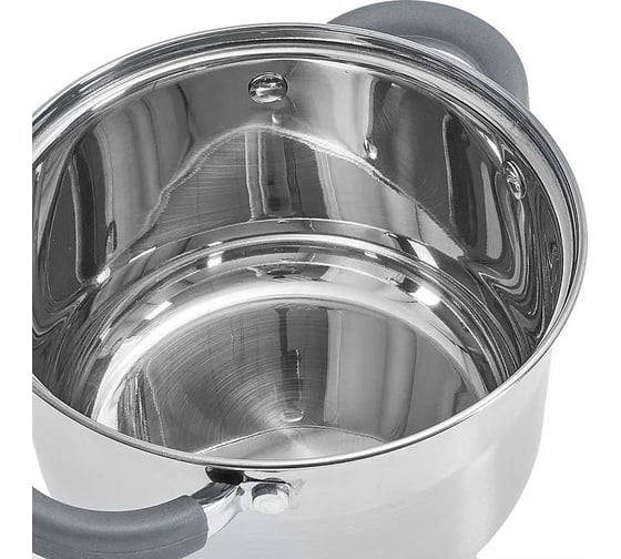 Набор посуды Webber BE-625/6 из нержавеющей стали 6 предметов 2.2 л, 3.0 л, 4.0 л со стеклянными крышками 4 Р1-00010170