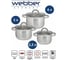 Набор посуды Webber BE-627/6 из нержавеющей стали 6 предметов 2.2 л, 3.0 л, 4.0 л со стеклянными крышками 4 Р1-00017156 4