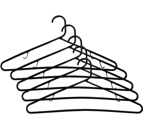 Тонкие вешалки Мультипласт Групп размер 48-50, комплект 5 шт черные 28 MPG8942