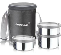 Ланч-бокс GOOD DAY PERFECT 3 425 + 425 + 550 мл Grey GL37335GY