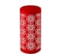 Свеча Волшебная страна deco christmas 50x100 мм, новогодние снежинки, белые на бордовом 106151 1