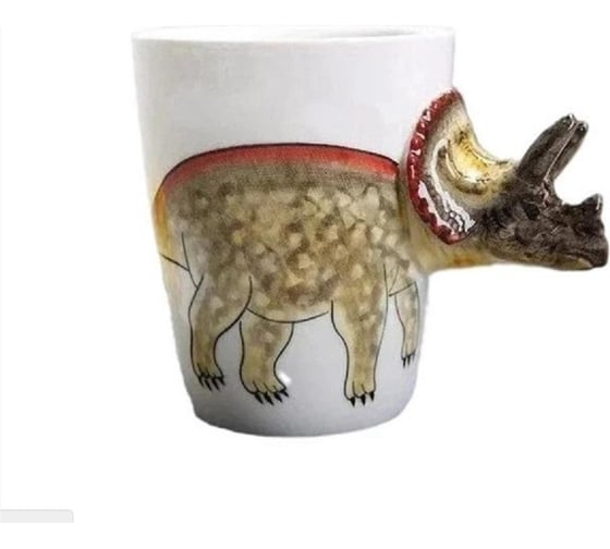 Кружка Homium Kitchen, Dinosaur 400 мл, коричневый, трицератопс cup9