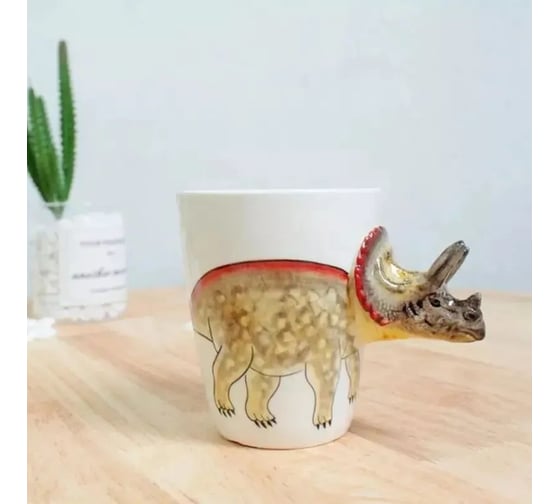Кружка Homium Kitchen, Dinosaur 400 мл, коричневый, трицератопс cup9