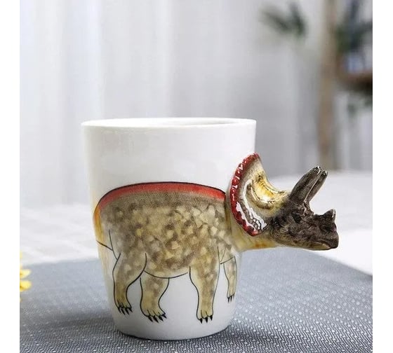 Кружка Homium Kitchen, Dinosaur 400 мл, коричневый, трицератопс cup9