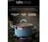 Кастрюля Lara серия SKY BLUE нержавеющая сталь, 9x16 см, 1.7 л, стальные ручки, капсул индукционное дно, слив крышка LR02-440 6