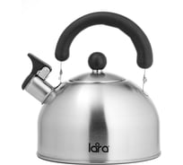 Зеркальный чайник Lara 2.5 л, индукционное дно, толщина стенок 0.35 мм, свисток LR00-40