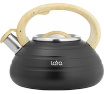 Матовый чайник Lara Soft-touch 3.0 л, индукционное капсульное дно, свисток с механизмом кнопкой LR00-80 Black