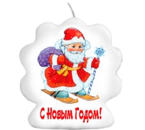Свеча-барельеф Волшебная страна снежинка, 67x70 мм, дед мороз 106161