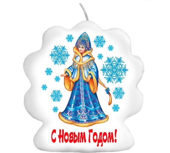 Свеча-барельеф Волшебная страна снежинка, 67x70 мм, снегурка 106160 1