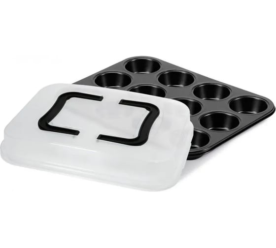 Форма для 12 маффинов с крышкой для переноски GUARDINI Bake Away 35x27 см 59912BAK