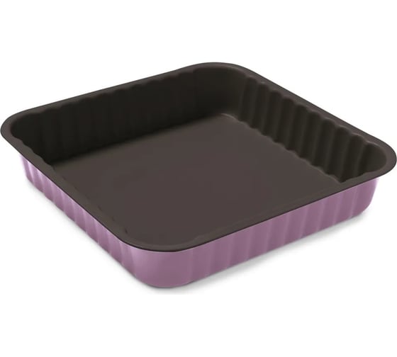 Квадратная рифленая форма для выпечки GUARDINI Bon Ton сиреневая, 24x24 см 74524PKLBHEE