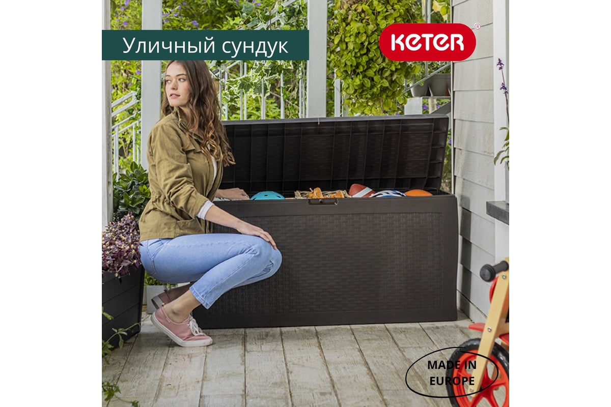 Сундук Keter SAMOA RATTAN BOX графит 246963 выгодная цена, отзывы