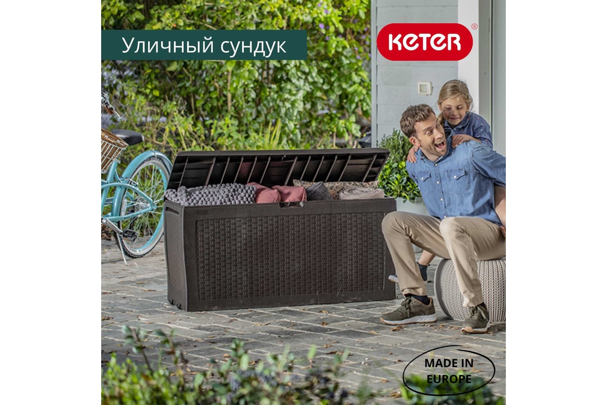 Сундук Keter SAMOA RATTAN BOX графит 246963 выгодная цена, отзывы