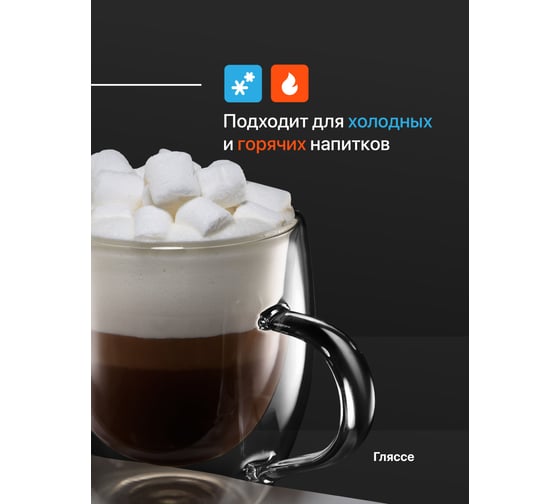 Термо-кружка с двойными стенками, чашка для чая и кофе с двойным дном Limpid Side 2 шт., 250 мл Z0111