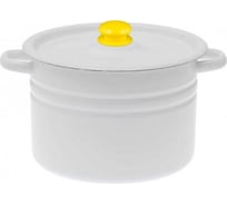 Эмалированная цилиндрическая кастрюля Сибирские товары 8,0 л, светлая, с пластмассовой кнопкой c41620.3 ТП4415