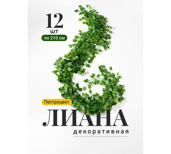 Искусственные растения для декора интерьера BIRD HOUSE лиана, пестроцвет, 12 шт. A3205