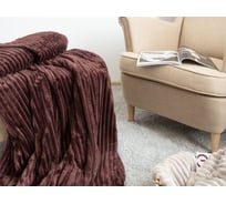 Покрывало-плед Guten Morgen Велсофт, Жаккардовый, Горький шоколад, 150x200 см ПКфл-19-1317-150-200