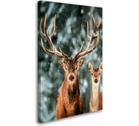 Постер-картина Студия Фотообоев заснеженные олени 75x120 см 2436631