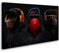 Постер-картина Студия Фотообоев три современных обезьяны, 80x50 2236629