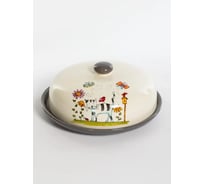 Блинница Elrington ПОЛОСАТЫЙ КОТ 230 мм с крышкой, цветная упаковка 207-07003