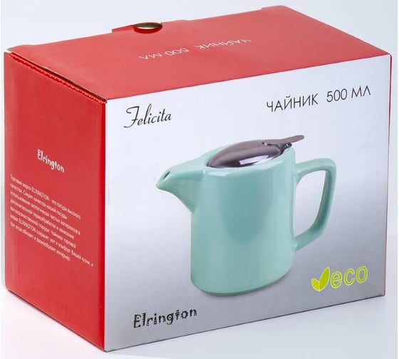 Чайник Elrington ФЕЛИЧИТА 500 мл с фильтром, ГЛАЗУРЬ, подарочная упаковка 109-06122