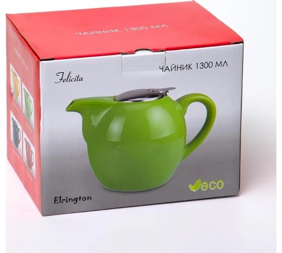 Чайник Elrington ФЕЛИЧИТА 1300 мл с фильтром, ГЛАЗУРЬ, подарочная упаковка 109-06039
