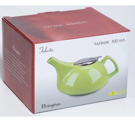 Чайник Elrington ФЕЛИЧИТА 900 мл с фильтром, ГЛАЗУРЬ, цветная упаковка 109-06131