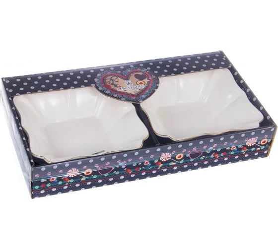 Набор салатников Balsford ГРАЦИЯ, 2 фигурных салатника 16 см, NEW BONE CHINA, цветная упаковка 101-01048