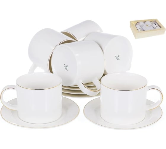 Чайный набор Balsford ГРАЦИЯ 12 6 чашек 280 мл, 6 блюдец, NEW BONE CHINA, подарочная упаковка 101-01038