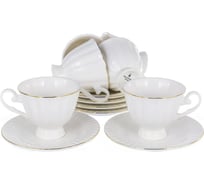 Кофейный набор Balsford ГРАЦИЯ 12 6 чашек 120 мл, 6 блюдец, NEW BONE CHINA, подарочная упаковка 101-01007