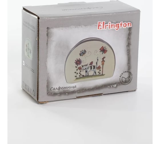 Салфетница Elrington СЕРЫЙ КОТ 100 мм, подарочная упаковка 208-07001