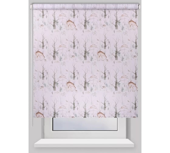 Рулонная штора PRAKTO PRINT 60x160 см Лесные друзья олени, день 9403217906