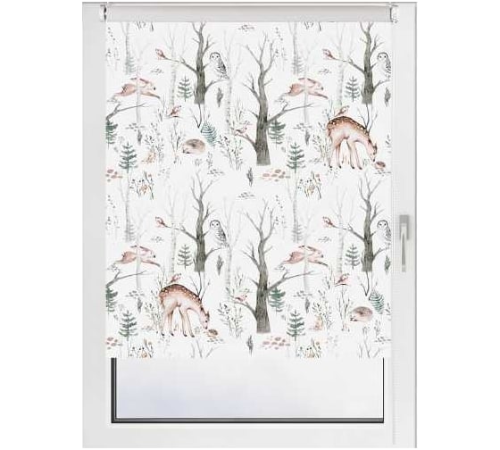 Рулонная штора PRAKTO PRINT 40x160 см Лесные друзья олени, день 9403217902 1