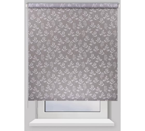 Рулонная штора PRAKTO PRINT 100x160 см Луговые травы, серый 9403217441