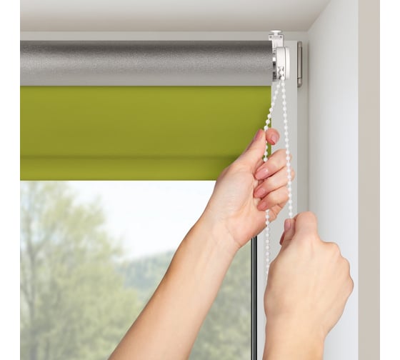 Рулонная штора PRAKTO BLACKOUT SILVER 95x160 см, зеленый 9403219767