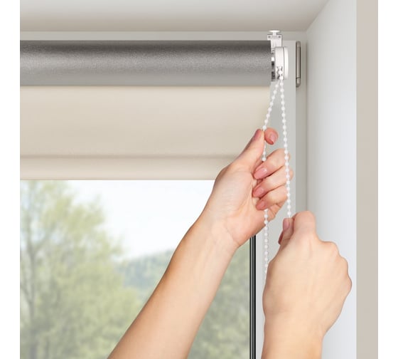 Рулонная штора PRAKTO BLACKOUT SILVER 65x250 см, светло-бежевый МАХ 9403219738