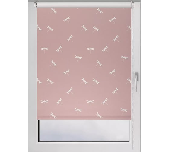 Рулонная штора PRAKTO BLACKOUT PRINT Стрекозы 70x160 см, розовый 9403218237 1