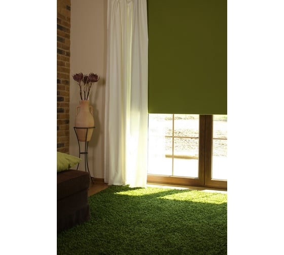 Рулонная штора PRAKTO BLACKOUT SILVER 45x160 см, зеленый 9403219763
